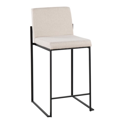 Fuji High Back 26" Fixed-height Counter Stool - Set Of 3